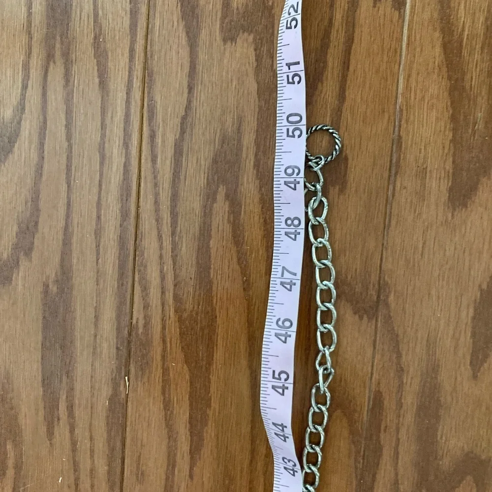 Chico Chain Silver Belt Rhinestones Black Stone 50”